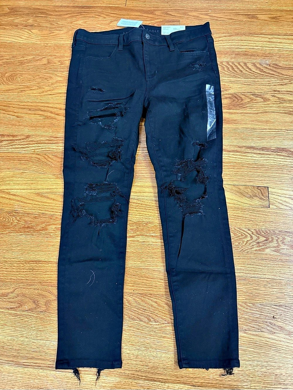 American Eagle Next Level Stretch Dream Stretch Jegging Black Waist 14 Short